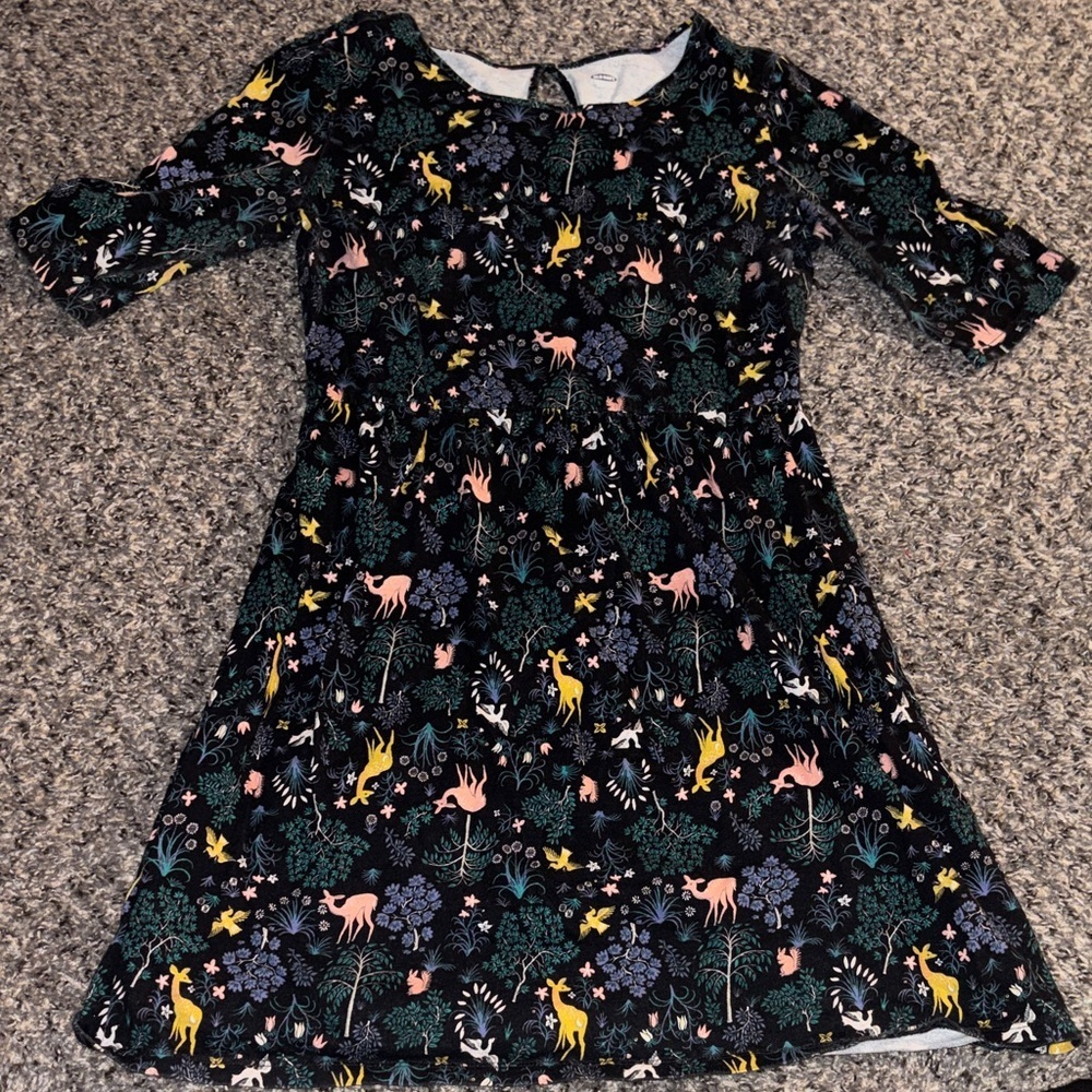 Old Navy Kids Dress with Floral and Animal Patterns